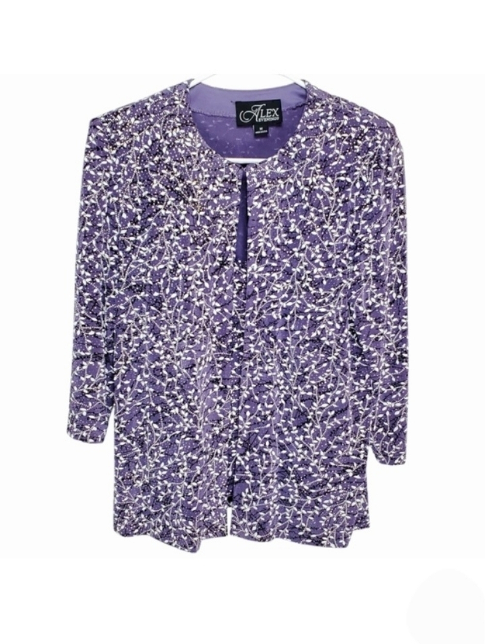7611 * Alex Evenings Purple Silver Shimmer Tank & Jacket Matching Set Size M